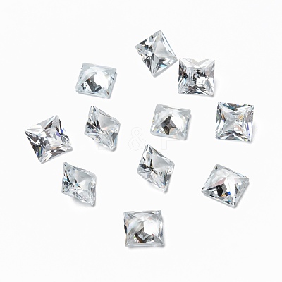 Square Shaped Cubic Zirconia Pointed Back Cabochons ZIRC-R008-10x10-02-1