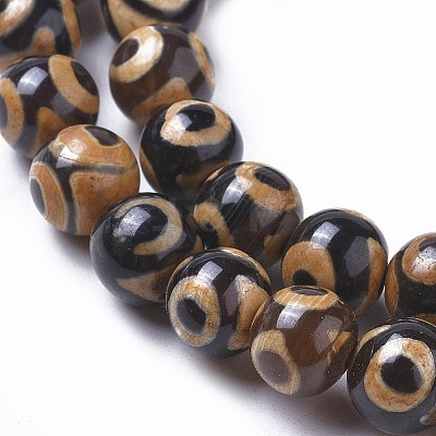 Tibetan Style 3-Eye dZi Beads TDZI-I003-02E-1