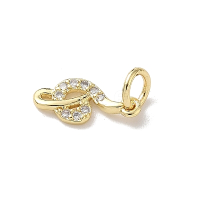 Brass Micro Pave Clear Cubic Zirconia Charms KK-A273-14G-1