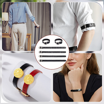 Flat PU Imitation Leather Cord Bracelets for Women Men BJEW-WH0020-70B-1