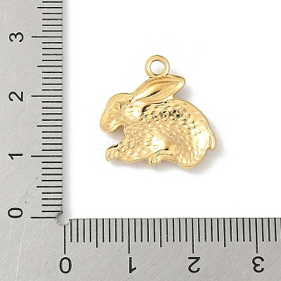 304 Stainless Steel Rabbit Pendants STAS-S186-07C-G-1