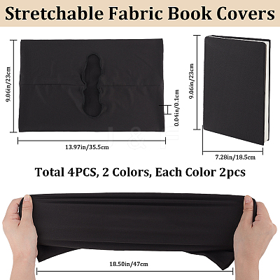 Elastic Fabric Book Covers AJEW-CP0008-68E-1