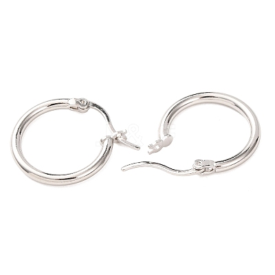 Rhodium Plated 925 Sterling Silver Hoop Earrings JE835A-02-1