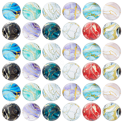 60Pcs 12 Colors Glass Cabochons GLAA-PH0004-62-1