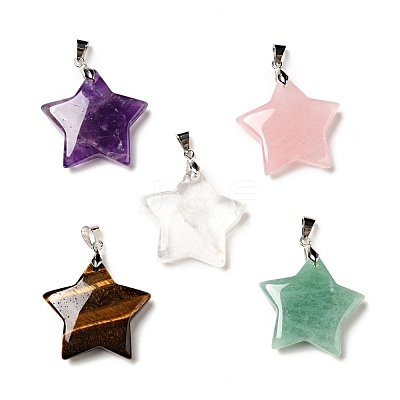 Natural Mixed Gemstone Pendants G-I319-04P-A-1