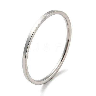 Non-Tarnish 304 Stainless Steel Simple Plain Band Finger Ring for Women Men RJEW-F152-05P-D-1