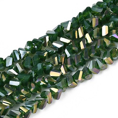 Electroplate Opaque Glass Beads Strands GLAA-N022-4mm-17-1
