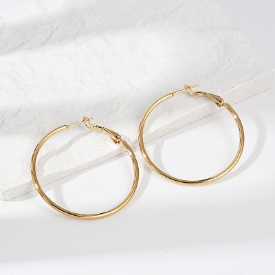 201 Stainless Steel Hoop Earrings EJEW-F188-24G-B-1
