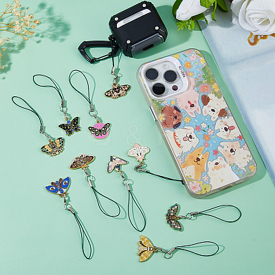 10Pcs Alloy Enamel Mobile Straps HJEW-DC00068-1