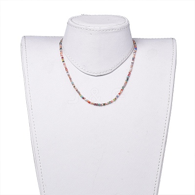 Faceted Glass Beaded Necklaces X-NJEW-JN02553-04-1