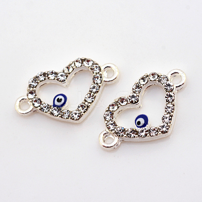 Alloy Rhinestone Evil Eye Links connectors ALRI-S161-01S-1