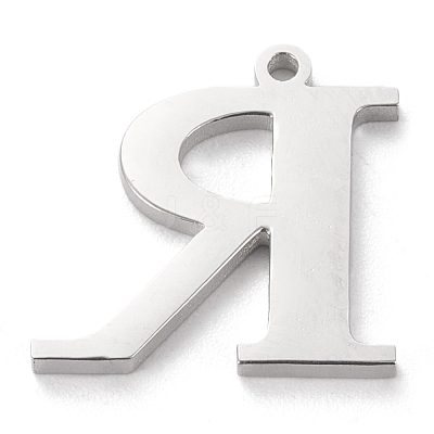 Tarnish Resistant 304 Stainless Steel Letter Pendant Rhinestone Settings STAS-J028-01R-1