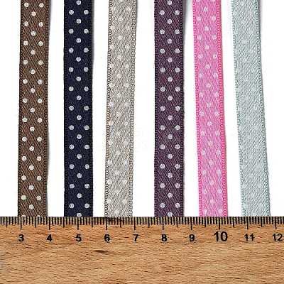 18 Yards 6 Colors Polyester Polka Dot Ribbon SRIB-C001-B05-1