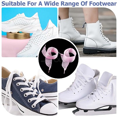 2 Pairs 2 Style Gradient Color Nylon Chiffon Shoe Laces FIND-GF0004-83A-1