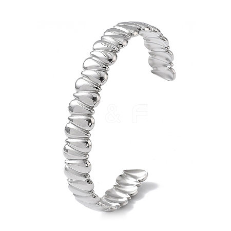 304 Stainless Steel Cuff Bangles for Women LS-BJEW-Z078-13P-1