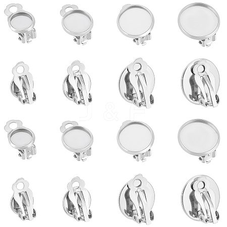 Unicraftale 80Pcs 4 Styles 316 Stainless Steel Clip-on Earring Findings STAS-UN0034-22-1