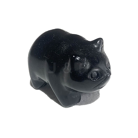 Natural Obsidian Carved Healing Panda Figurines PW-WG57275-09-1