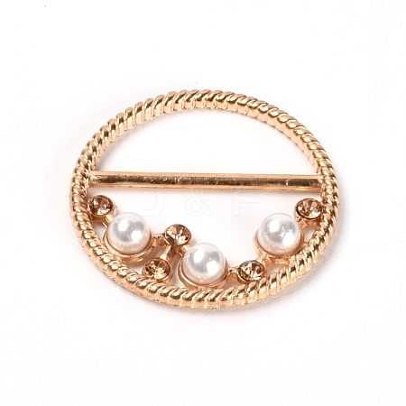 Alloy Resin Imitation Pearl Buckles JEWB-WH0014-07D-1