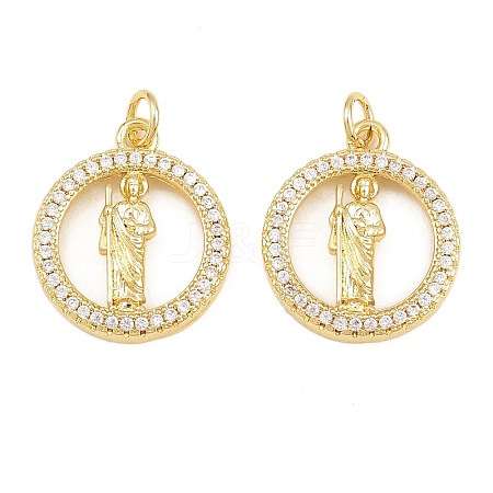 Religion Brass Micro Pave Clear Cubic Zirconia Pendants CU-CBA9482-01G-09-1