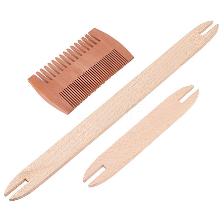  2Pcs 2 Style Wood Knitting Looms Shuttles WOOD-NB0002-30-1