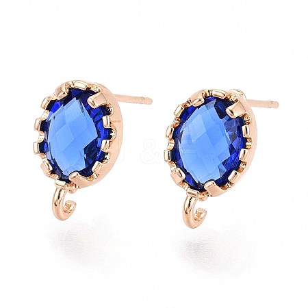 Brass Stud Earring Findings KK-S365-004A-1