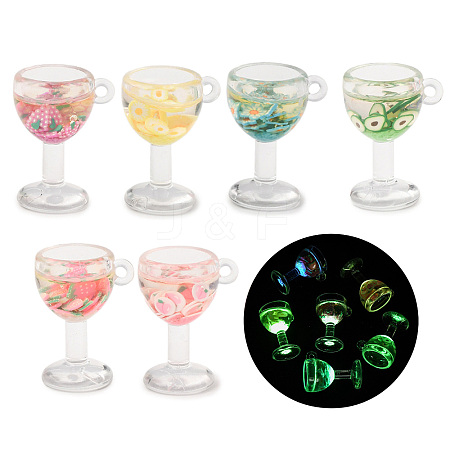Luminous Transparent Resin Pendants RESI-K048-08-1