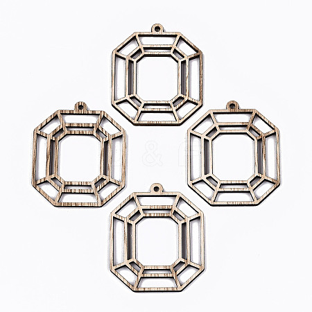 Unfinished Hollow Wood Pendants LS-WOOD-N006-140-1