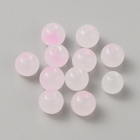Two Tone Baking Paint Glass Beads GLAA-WH0031-62A-1