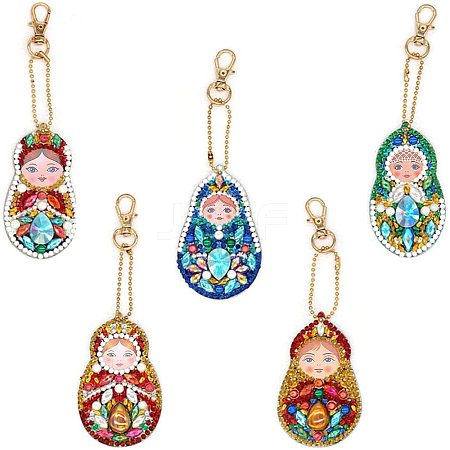 DIY 5D Diamond Painting Key Chain DIY-WH0167-08-1