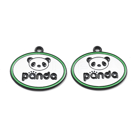 Panda Theme Alloy Enamel Pendants ENAM-F150-06-1