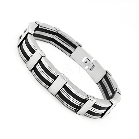304 Stainless Steel Punk Rock Chain Bracelets for Men WG87BE9-02-1