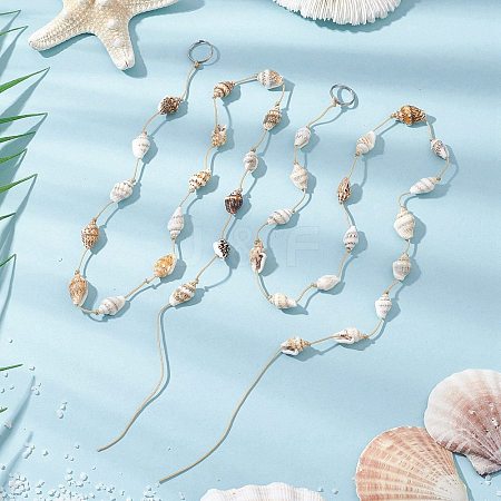 Natural Sea Shell Beads Hanging Ornaments HJEW-JM02970-1