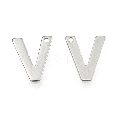 Tarnish Resistant 304 Stainless Steel Letter Charms LS-X-STAS-O072-V-1