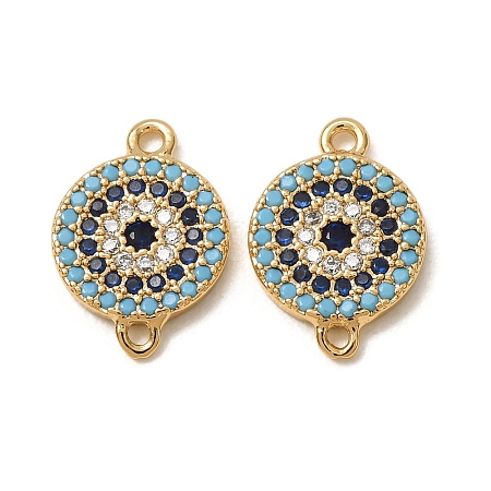 Brass Micro Pave Cubic Zirconia Connector Charms GG-CBAE681-20G-1