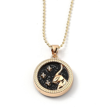 Alloy Rhinestone Pendant Necklaces NJEW-H306-A02-G-1