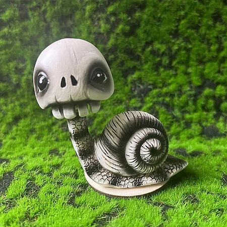 Halloween Theme Skull Snail Resin Display Decorations PW-WG7B7FE-01-1