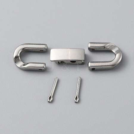 304 Stainless Steel Fold Over Clasp STAS-WH0016-54P-02-1
