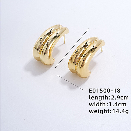 Layered C-shaped Crescent Earrings Minimalist Fashion Autumn Winter Geometric Stud Earrings SZ0754-1