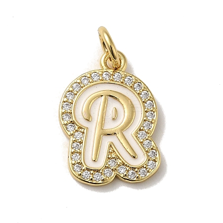 Brass Micro Pave Cubic Zirconia Pendants KK-K354-02G-R-1