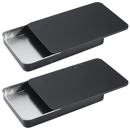 2Pcs Slide Top Tinplate Trinket Storage Boxes CON-SP0001-22B-03-1