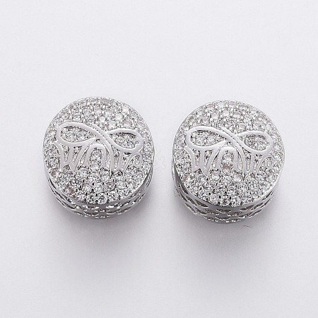 Brass Micro Pave Cubic Zirconia European Beads OPDL-P001-26-1