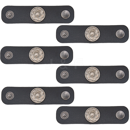 6Pcs PU Leather with Alloy Scarf Clips FIND-CL0001-84B-1