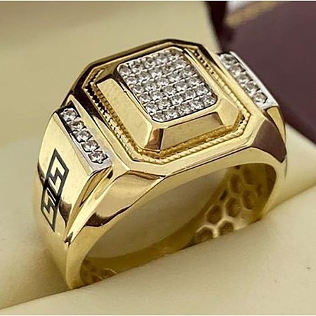 Square Alloy with Crystal Rhinestone Finger Rings FS-WG4A2D8-06-1