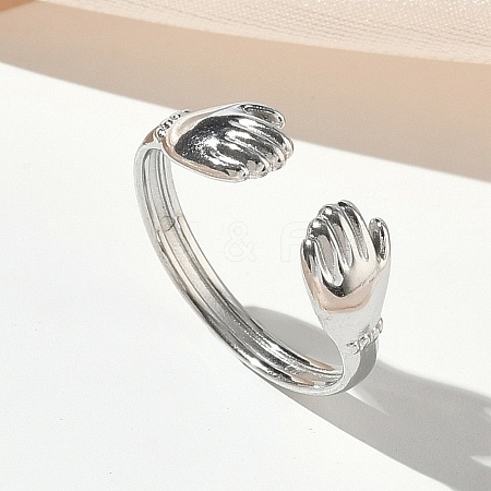 304 Stainless Steel Cuff Open Rings for Women RJEW-L341-05B-P-1