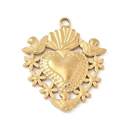 304 Stainless Steel Pendants STAS-R162-03G-03-1