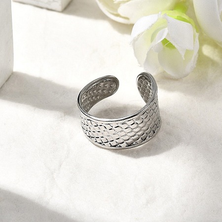 304 Stainless Steel Open Cuff Rings RJEW-H261-02P-1