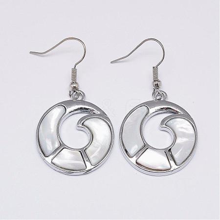 Sea Shell Dangle Earrings EJEW-P117-02E-1