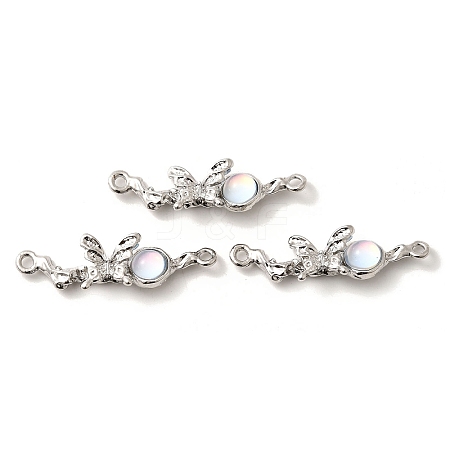 Alloy & Light Blue Glass Butterfly Connector Charms FIND-H015-07P-02-1