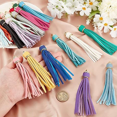 20Pcs 20 Styles Imitation Leather Tassel Big Pendants FIND-PH0021-59-1