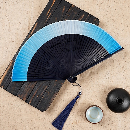 Chinese Style Folding Fan with Tassel PW-WGC4167-04-1